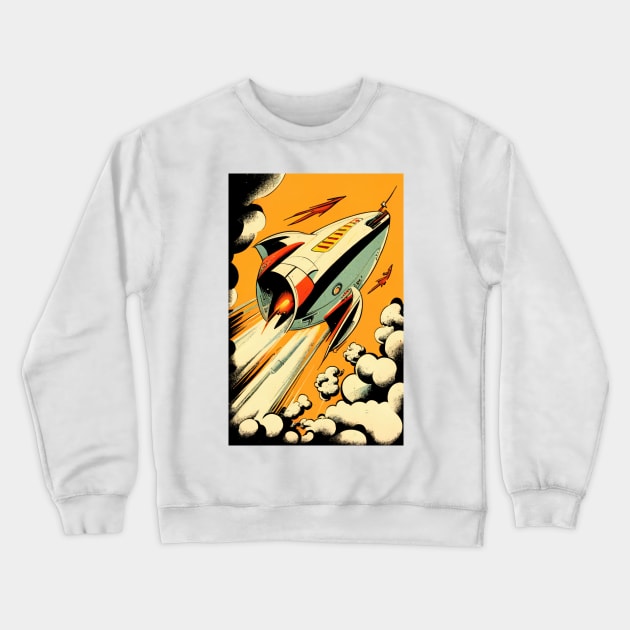 Retro Sci-Fi Rocket! Crewneck Sweatshirt by GaudaPrime31